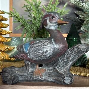 OOAK Vintage Handmade And Hand Painted Duck Sculpture